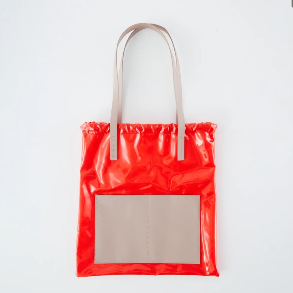 Tibi Red Patent Lucas Tote Bag